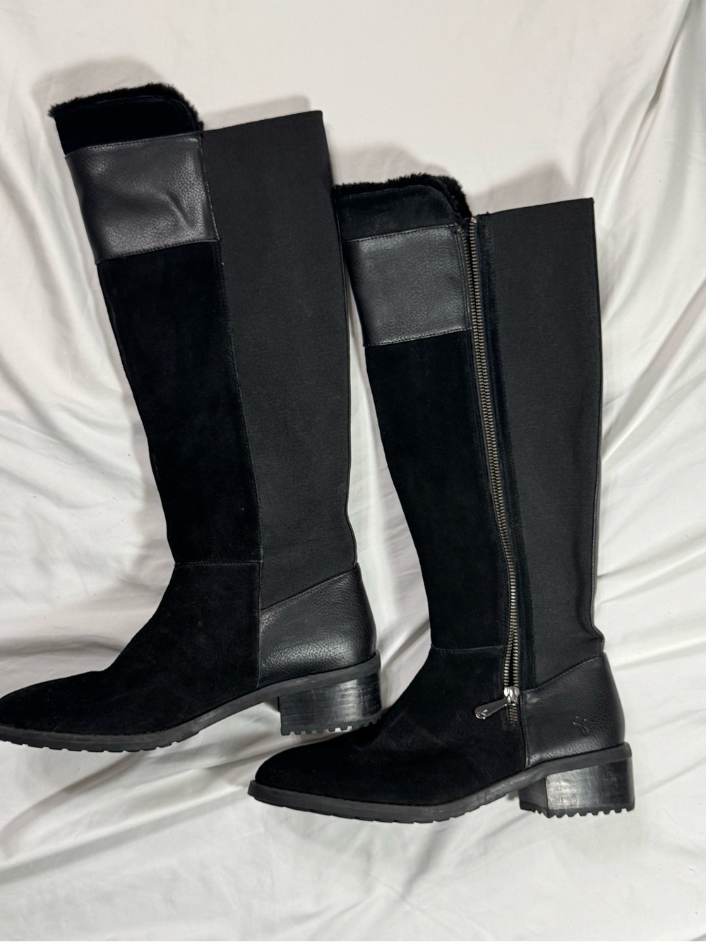 EMU Australia Women's size 9 Black Knee-High Waterproof Suede Zip Riding Boots